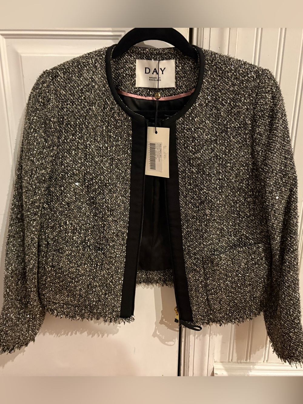 NWT DAY Birger et Mikkelsen Metallic Tweed Bouclé Jacket Blazer Size 36 Sample